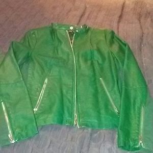 Beautiful green pleather jacket M